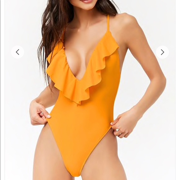 forever 21 yellow bathing suit